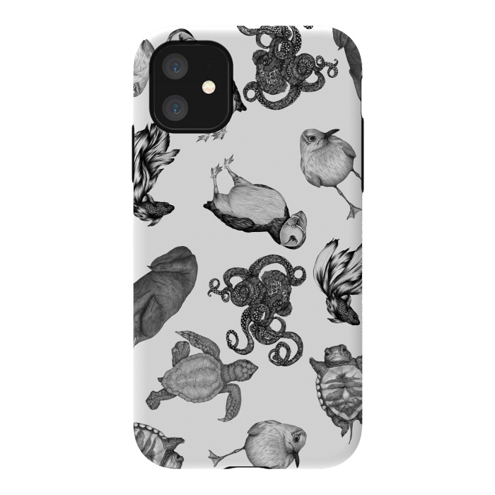 iPhone 11 StrongFit Cute Sea Animals Party by ECMazur 