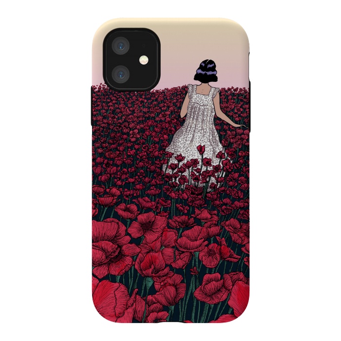 iPhone 11 StrongFit Field of Poppies II by ECMazur 