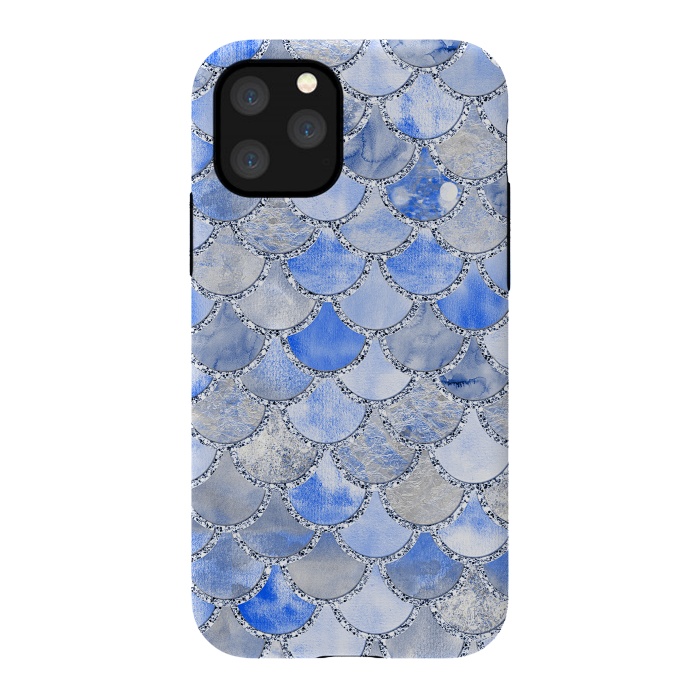 iPhone 11 Pro StrongFit Blue and Silver Mermaid Scales by  Utart