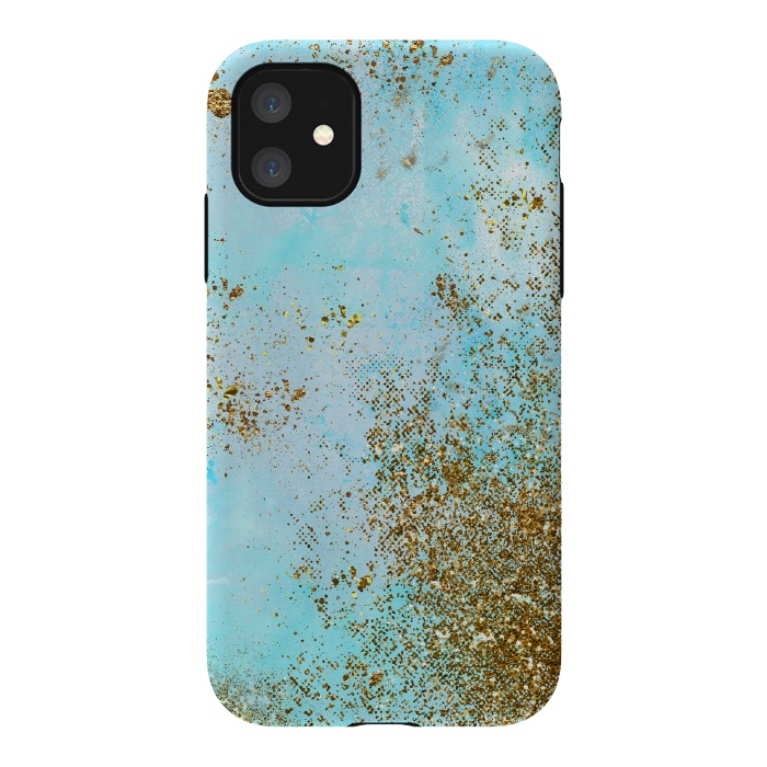 iPhone 11 StrongFit Gold and Teal Mermaid Glitter Foam by  Utart
