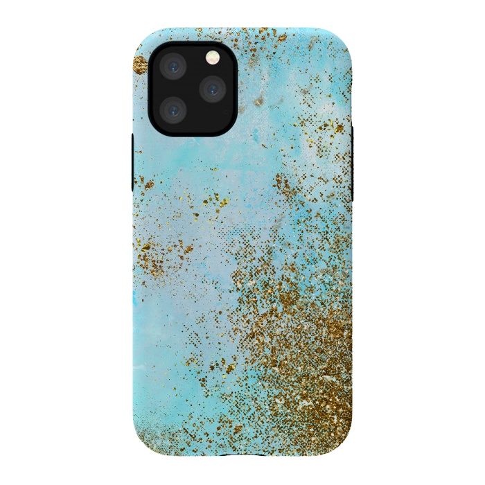 iPhone 11 Pro StrongFit Gold and Teal Mermaid Glitter Foam by  Utart