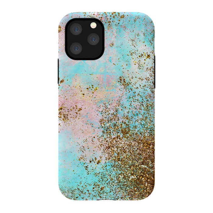 iPhone 11 Pro StrongFit Pink and Teal and Gold Mermaid Glitter Seafoam by  Utart