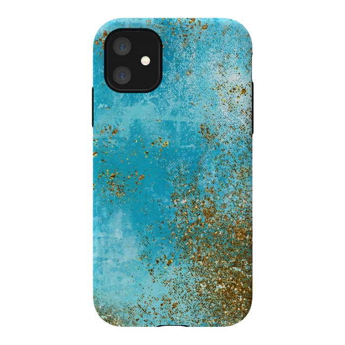 iPhone 11 StrongFit Teal and Gold Mermaid Ocean Seafoam by  Utart