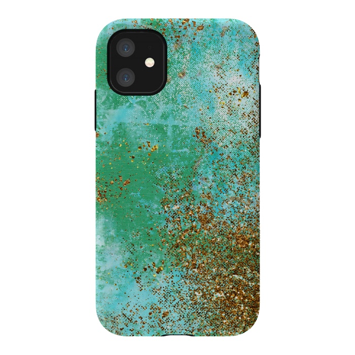 iPhone 11 StrongFit Green and Gold Mermaid Glitter SeaFoam by  Utart