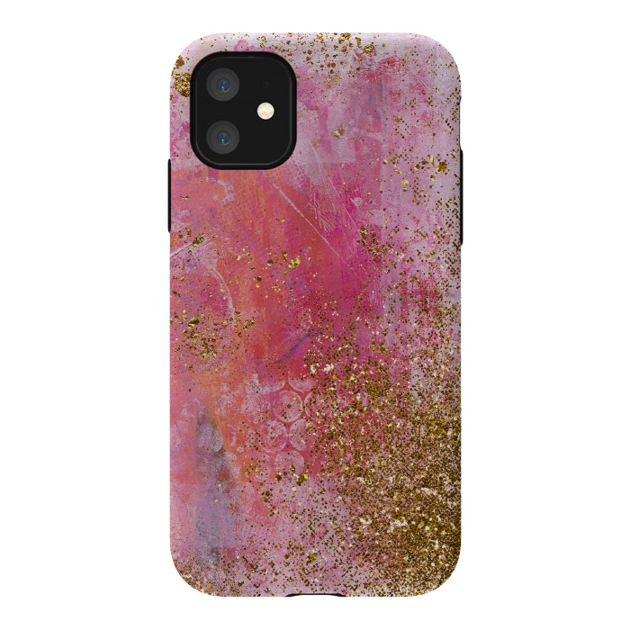 iPhone 11 StrongFit Pink and Gold Mermaid Glitter Seafoam by  Utart