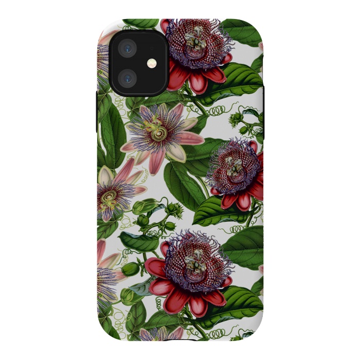 iPhone 11 StrongFit Colorful Vintage Passiflora Pattern by  Utart