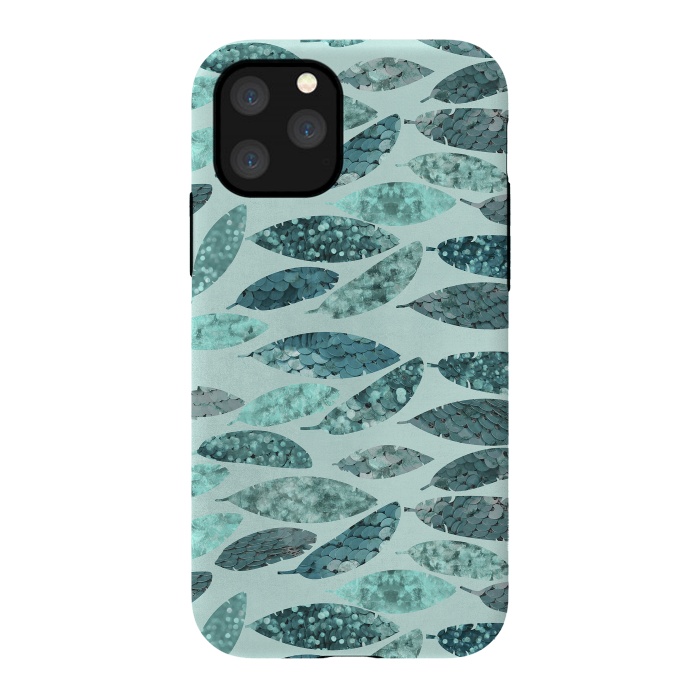 iPhone 11 Pro StrongFit Turquoise Green Mermaid Feathers 2 by Andrea Haase