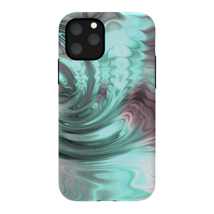 iPhone 11 Pro StrongFit Abstract Fractal Teal Pink 2 by Andrea Haase