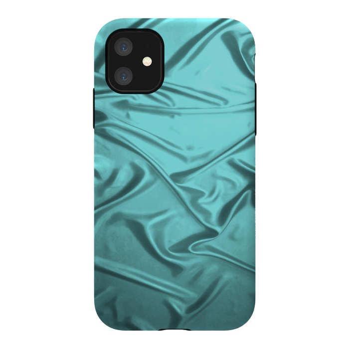 iPhone 11 StrongFit Shimmering Teal Satin by Andrea Haase