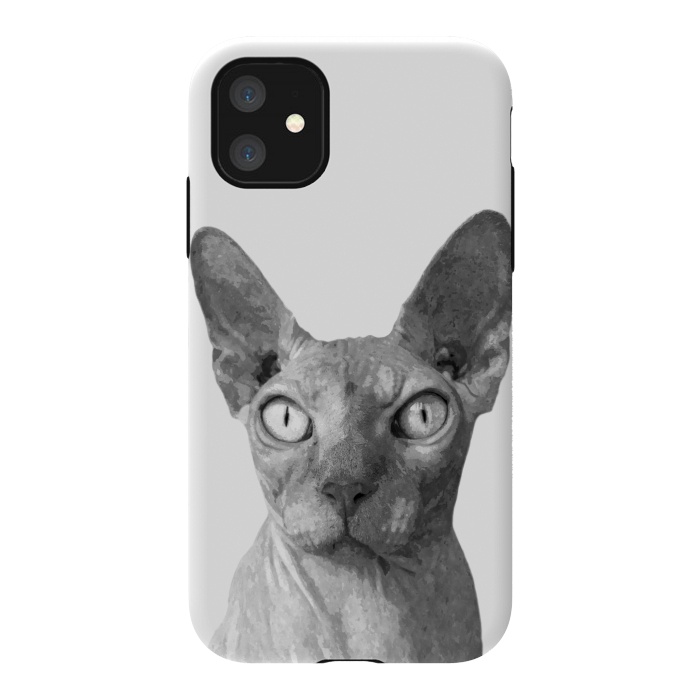 iPhone 11 StrongFit Black and White Sphynx by Alemi