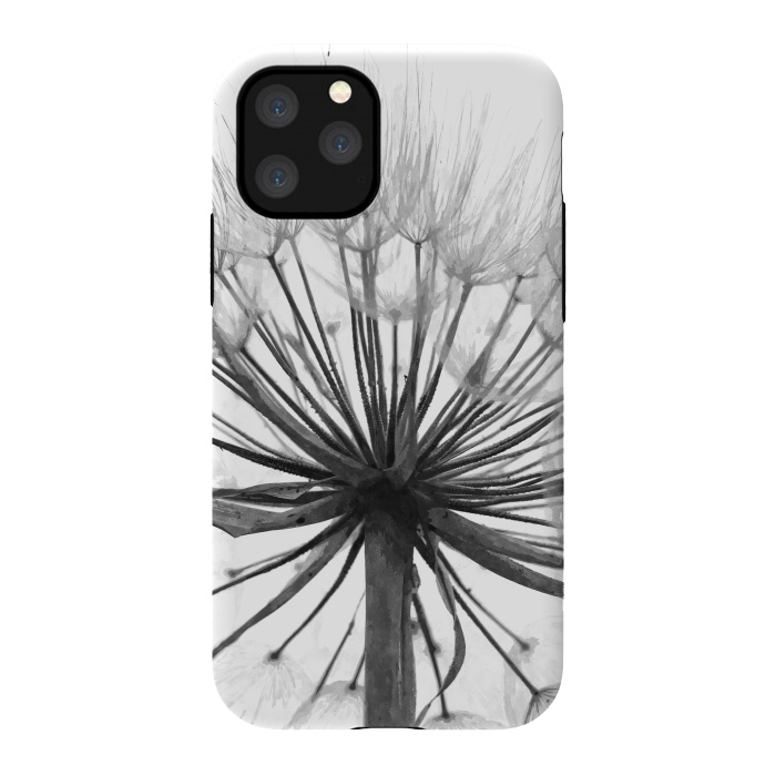 iPhone 11 Pro StrongFit Black and White Dandelion by Alemi