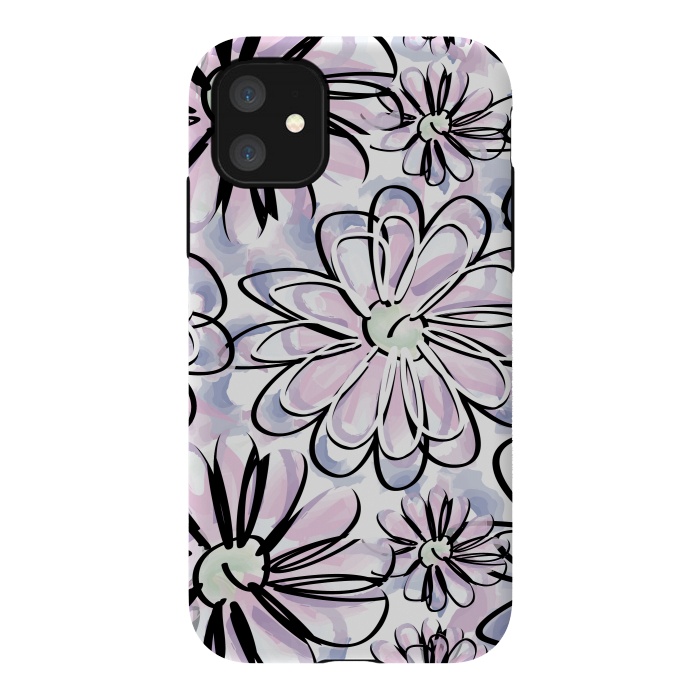 iPhone 11 StrongFit Watercolor flowers by Camila