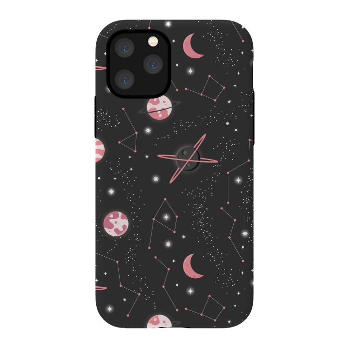 iPhone 11 Pro StrongFit Universe with planets and stars seamless pattern, cosmos starry night sky 007 by Jelena Obradovic