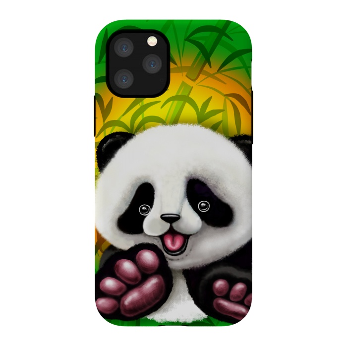 iPhone 11 Pro StrongFit Panda Baby Bear Cute and Happy by BluedarkArt