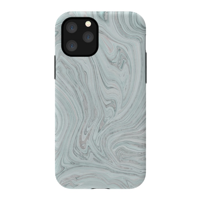 iPhone 11 Pro StrongFit Teal Grey Soft Pastel Marble by Andrea Haase