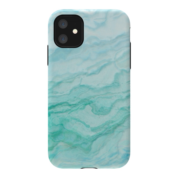 iPhone 11 StrongFit Teal and Turquoise Marble Ink by  Utart