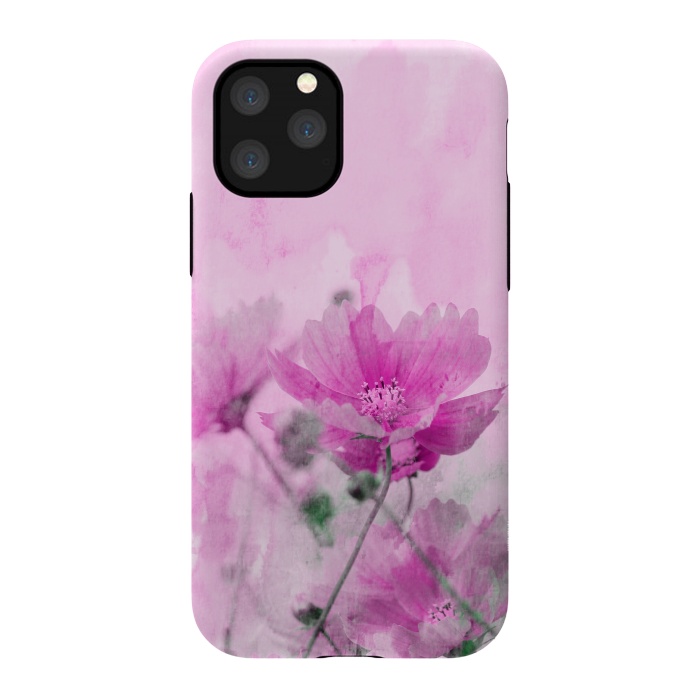 iPhone 11 Pro StrongFit Pink Cosmea Watercolor Art by Andrea Haase