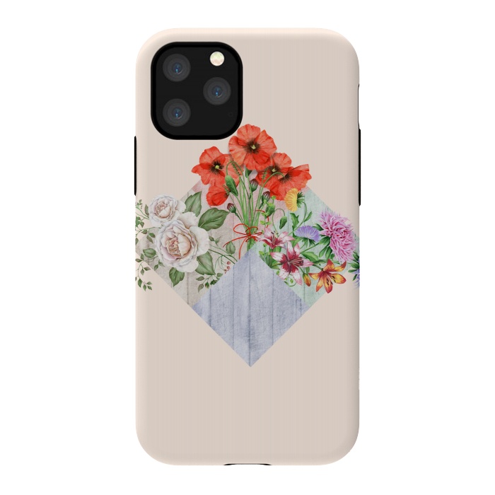 iPhone 11 Pro StrongFit Floral Blocks by Creativeaxle