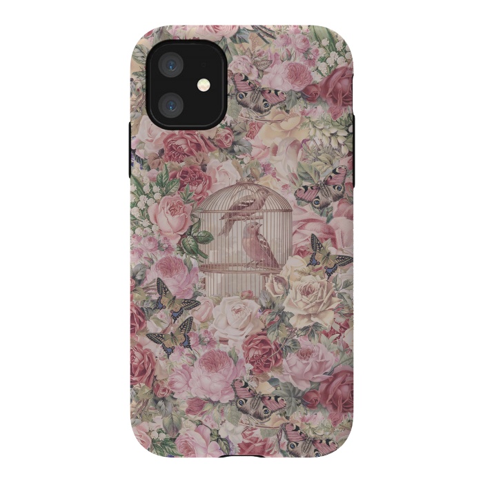iPhone 11 StrongFit Nostalgic Flowers With Birdcage by Andrea Haase