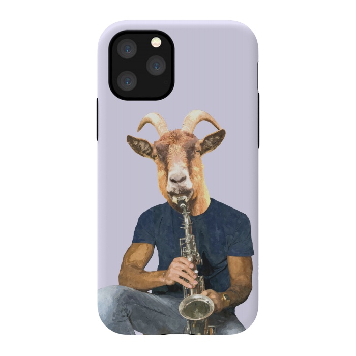 iPhone 11 Pro StrongFit Goat Musician Illustration by Alemi