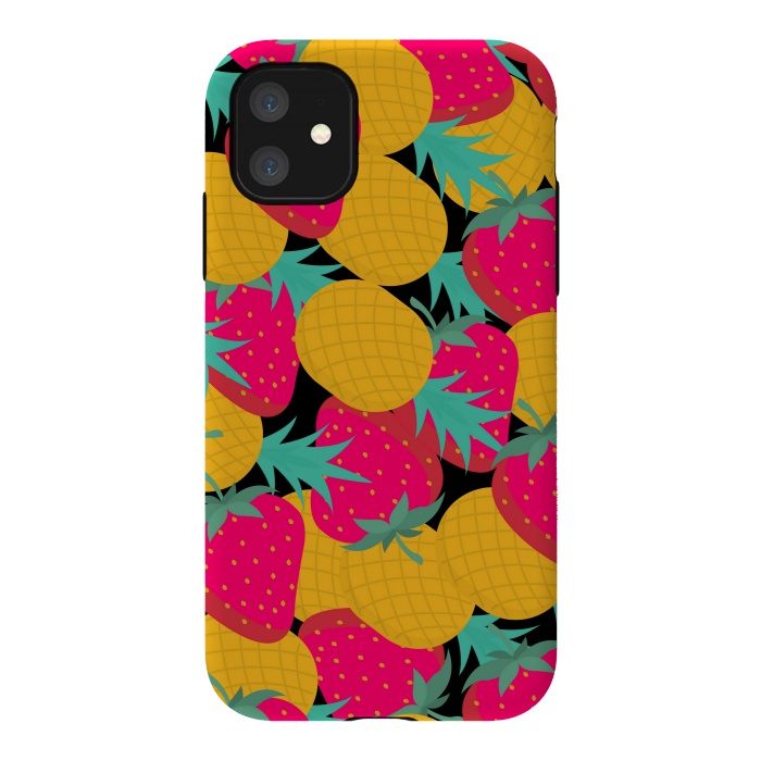 iPhone 11 StrongFit pineapples and strawberry by MALLIKA