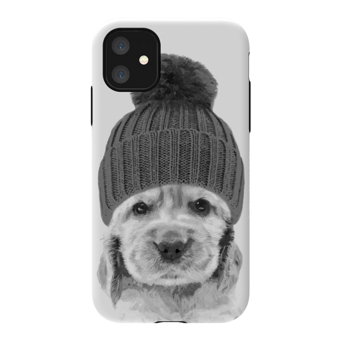 iPhone 11 StrongFit Black and White Cocker Spaniel by Alemi