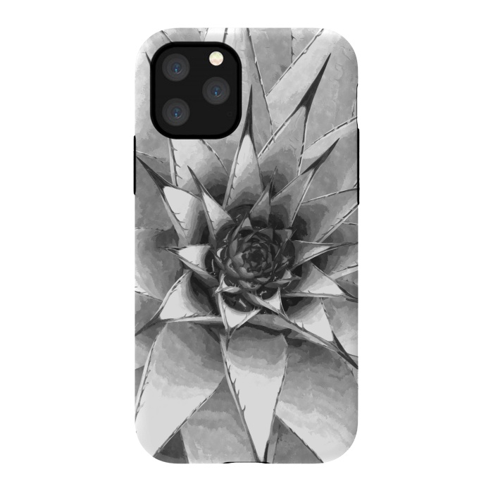 iPhone 11 Pro StrongFit Black and White Cactus Succulent by Alemi