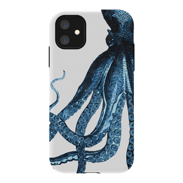 iPhone 11 StrongFit Blue Octopus Illustration by Alemi