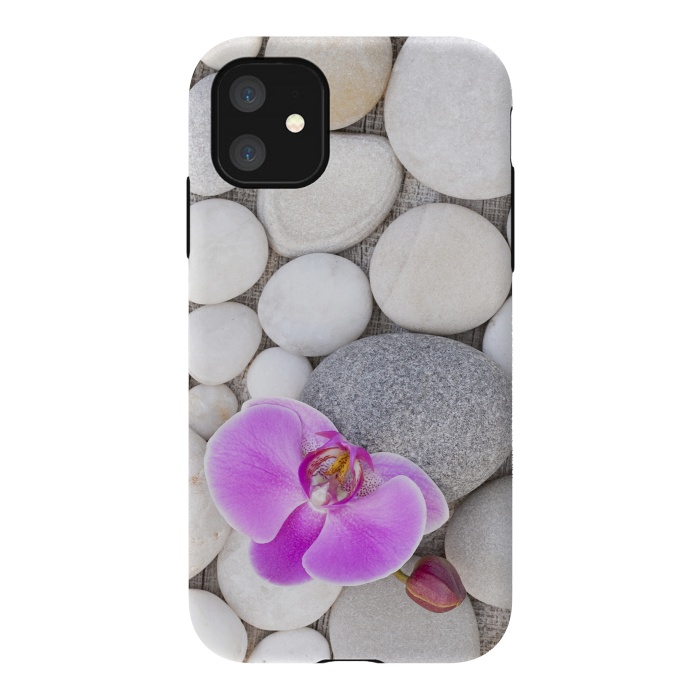 iPhone 11 StrongFit Zen Style Orchid On Pebble by Andrea Haase