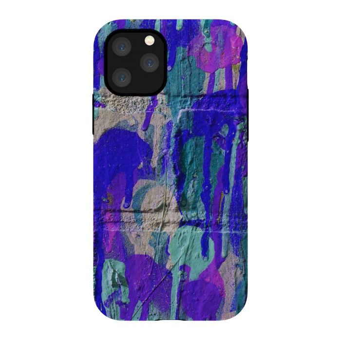 iPhone 11 Pro StrongFit Blue And Purple Spray Paint Wall by Andrea Haase