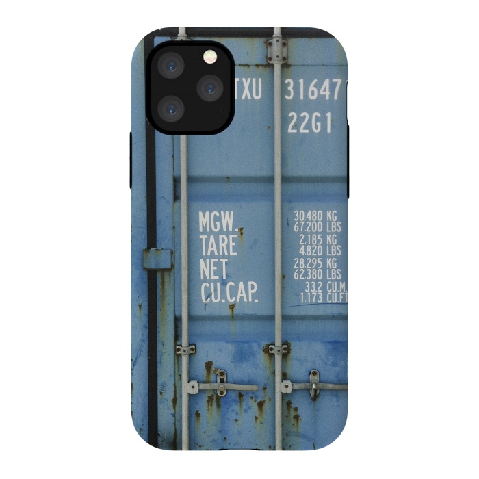 iPhone 11 Pro StrongFit Shipping Containter With Stencil Text by Andrea Haase