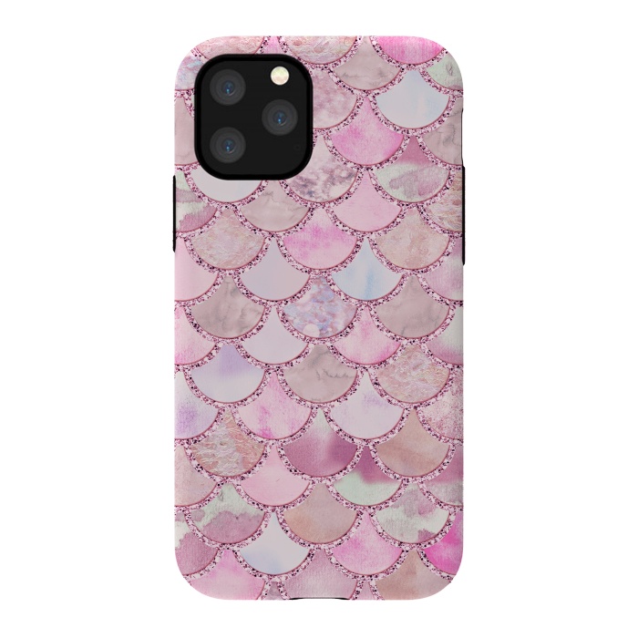 iPhone 11 Pro StrongFit Pretty pink and pastel Mermaid Scales  by  Utart