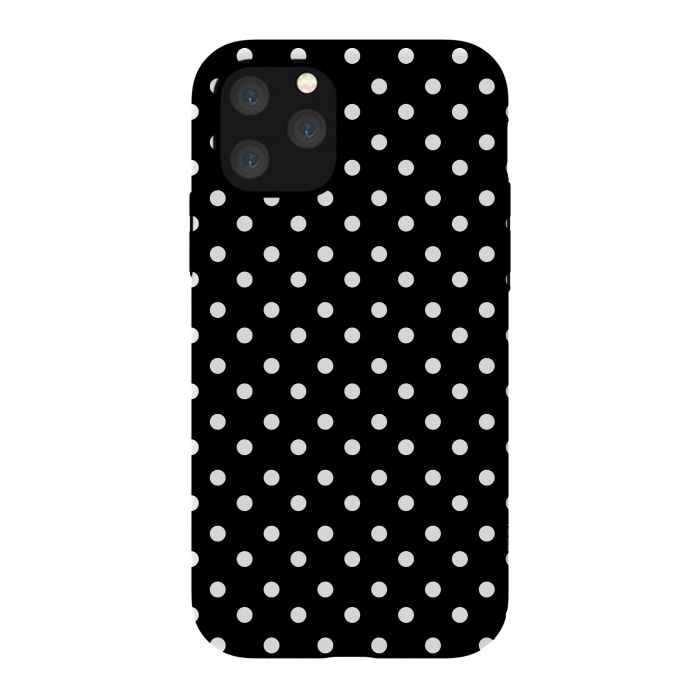 iPhone 11 Pro StrongFit Cute little white polka dots on black by DaDo ART