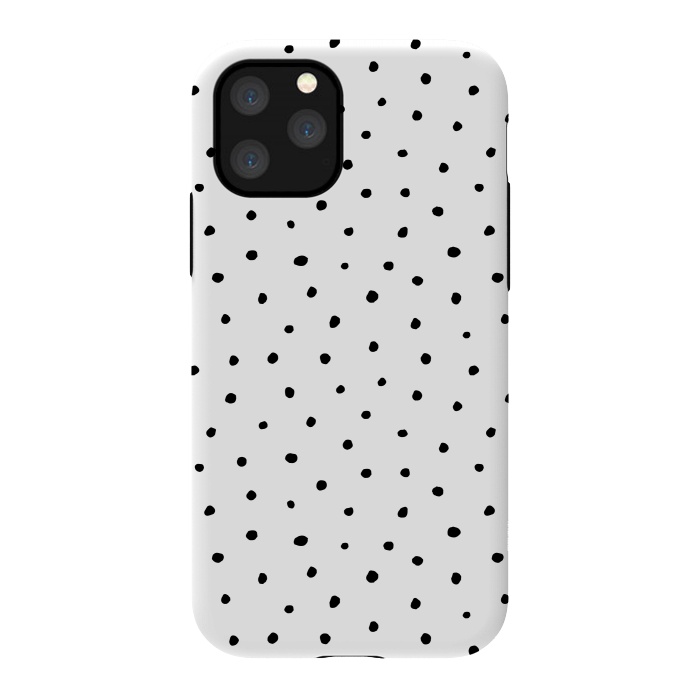 iPhone 11 Pro StrongFit Hand drawn little black polka dots on white by DaDo ART