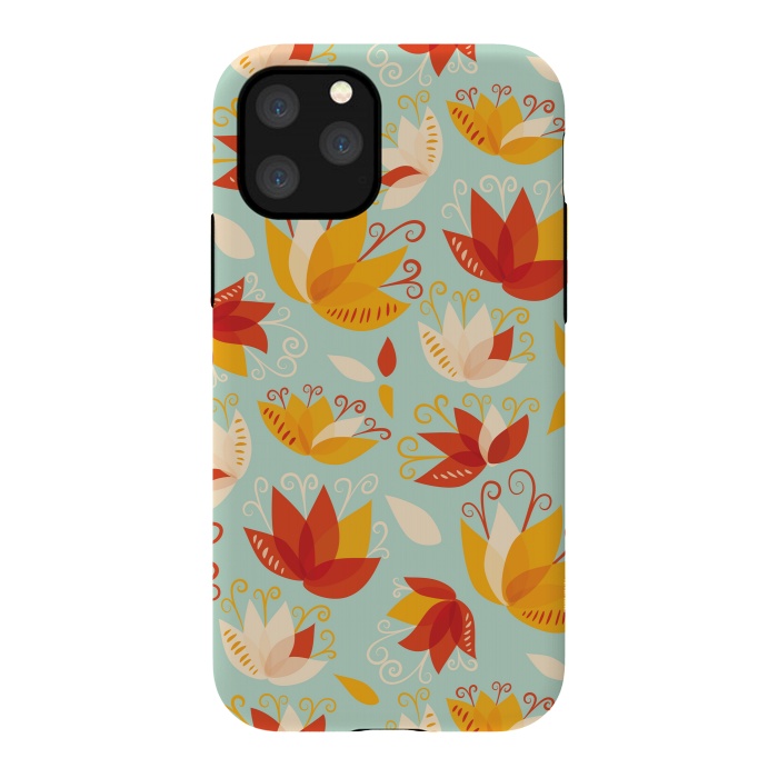 iPhone 11 Pro StrongFit Whimsical Abstract Colorful Lily Floral Pattern by Boriana Giormova
