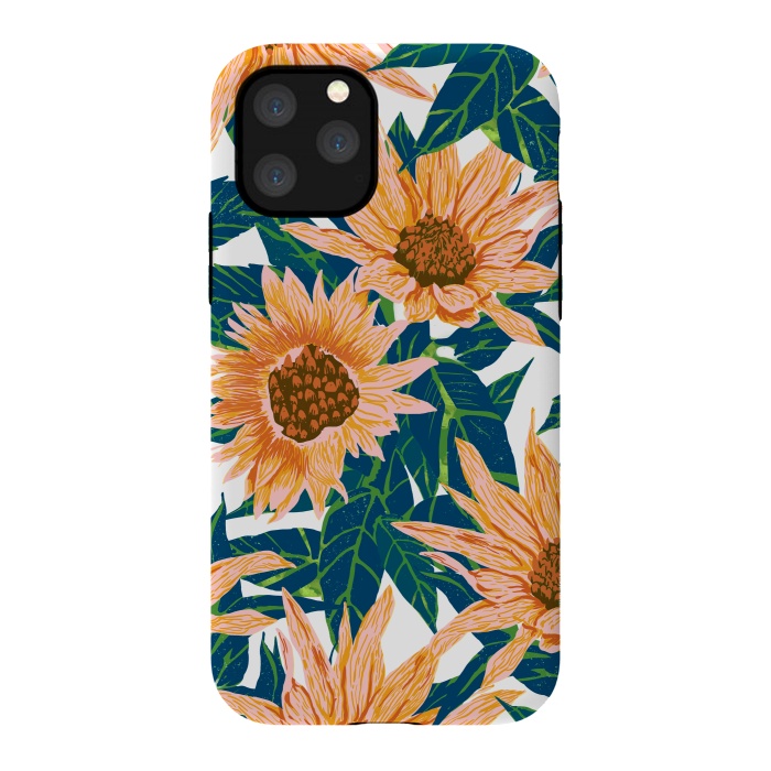 iPhone 11 Pro StrongFit Blush Sunflowers by Uma Prabhakar Gokhale