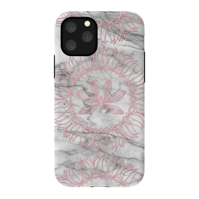iPhone 11 Pro StrongFit Pink Glitter Mandala on Marble by  Utart