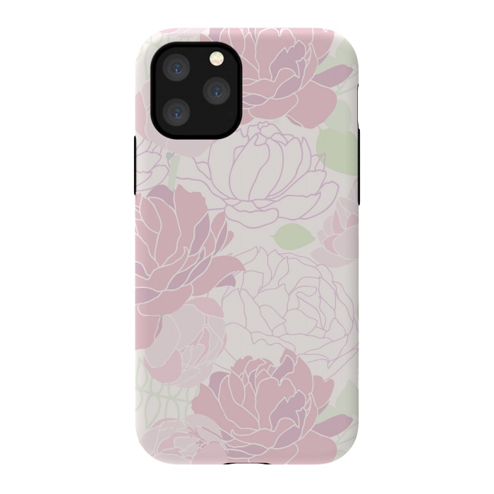 iPhone 11 Pro StrongFit Abstract Pink Peony Pattern by  Utart