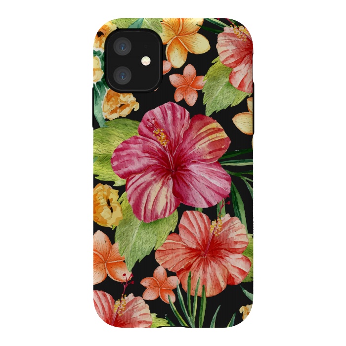 iPhone 11 StrongFit Watercolor summer flowers 11 by Bledi