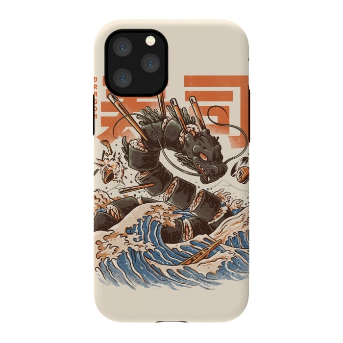 iPhone 11 Pro StrongFit Great Sushi Dragon  by Ilustrata