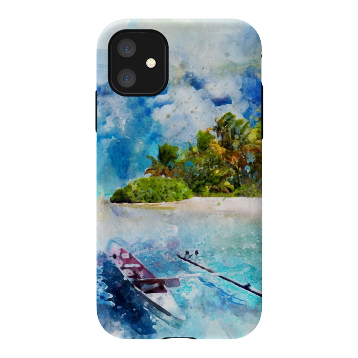 iPhone 11 StrongFit Boat at Island by Creativeaxle
