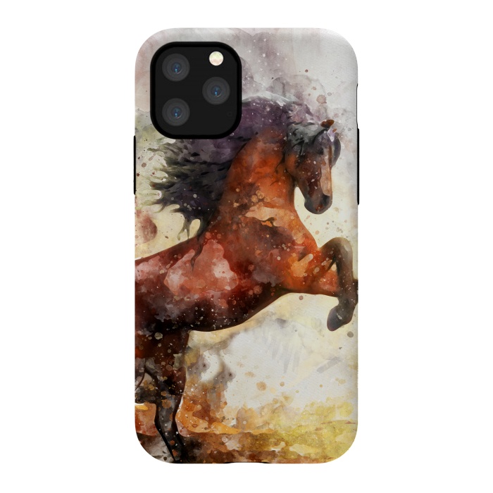 iPhone 11 Pro StrongFit Excited Horse by Creativeaxle
