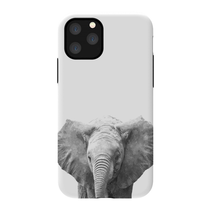 iPhone 11 Pro StrongFit Black and White Baby Elephant  by Alemi