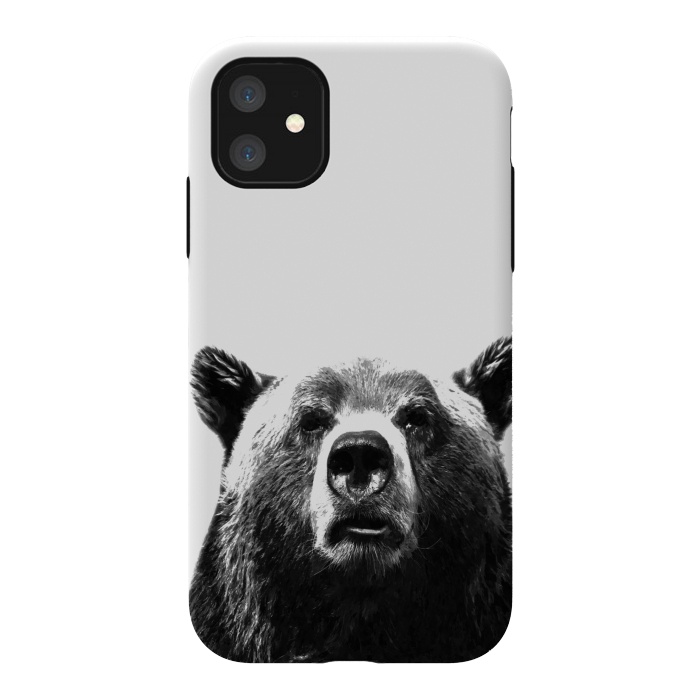 iPhone 11 StrongFit Black and White Bear by Alemi