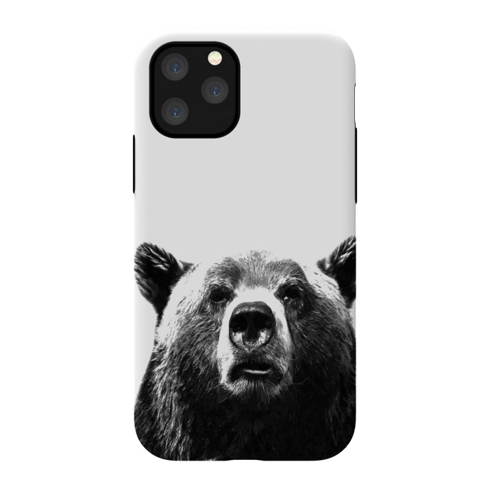 iPhone 11 Pro StrongFit Black and White Bear by Alemi
