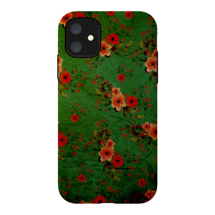 iPhone 11 StrongFit Vintage Flowers by Rossy Villarreal