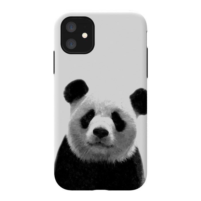 iPhone 11 StrongFit Black and White Panda Portrait by Alemi