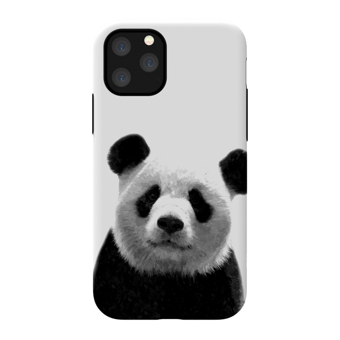 iPhone 11 Pro StrongFit Black and White Panda Portrait by Alemi
