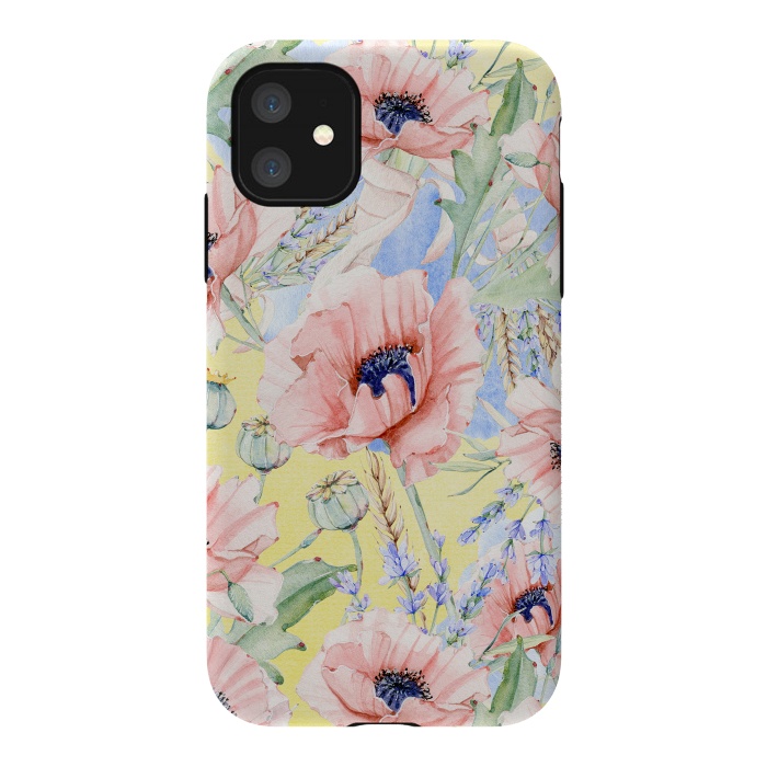 iPhone 11 StrongFit Pastel Summer Poppy Meadow by  Utart