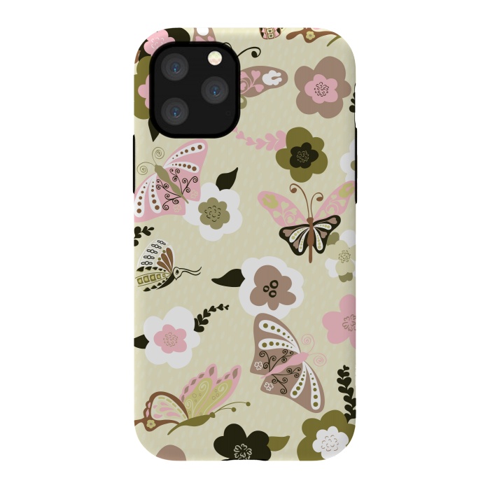 iPhone 11 Pro StrongFit Beautiful Butterflies on Mint Green by Paula Ohreen